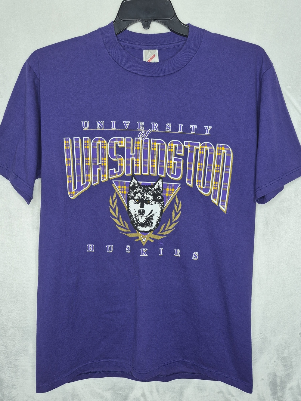 Vintage 1994 Jerzees UW Huskies Graphic T Shirt Purple Washington Mens Large